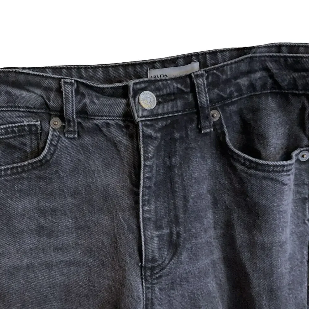 Zara Jeans Women's Size 6 Black Denim High Rise Cotton Elastane - Picture 5 of 8